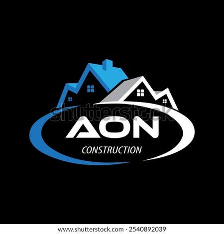 AON initial construction. AON real estate. AON home letter logo design, AON real estate Logo , Style home logo