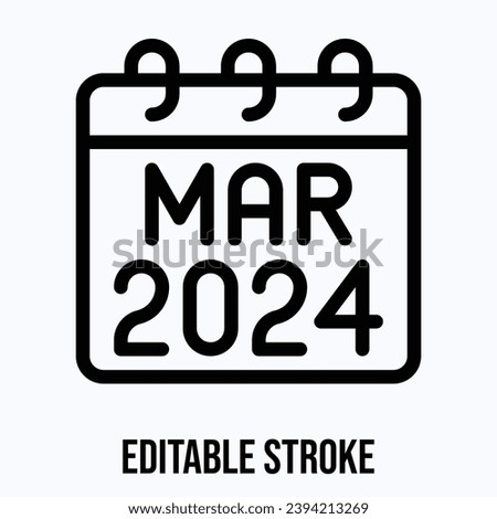 March 2024 Calendar, Vector Calendar.
