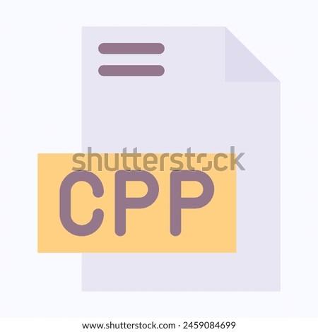 CPP File Format Vector Icon, Isolated On Abstract Background.
