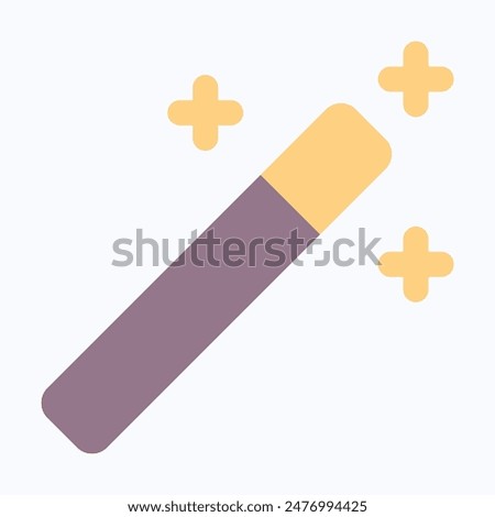Magic Wand Tool Vector Icon, Flat Style Isolated Vector Icon.