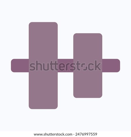 Horizontal Center Align Tool Icon, Flat Style Isolated Vector Icon.