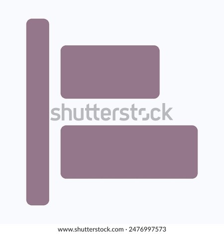 Left Align Tool Sign Icon, Flat Style Isolated Vector Icon.