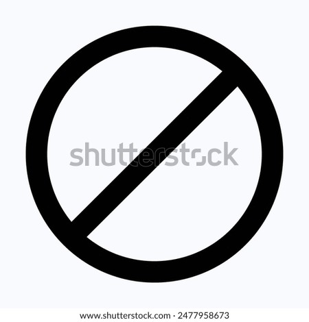 top Sign, Icon No, Red Warning. Access Denied Icon. Forbidden Vector Icon. Isolated Silhouette Vector Icon.