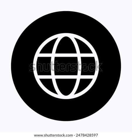 Globe Web Symbol Icon, Grid Vector Illustration,