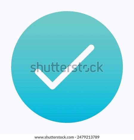 Tick icon vector symbol Icon, checkmark, Isolated Gradient Vector Icon.