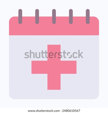 Health Care Calendar Vector Icon. Flat Style Isolated Vector Icon. 
