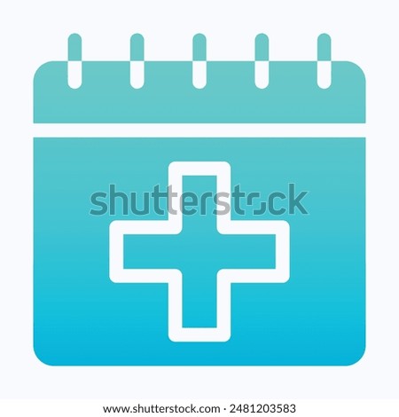 Health Care Calendar Vector Icon. Isolated Gradient Vector Icon. 