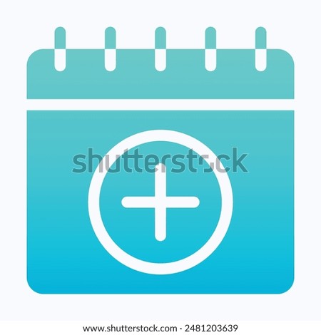Add Sign Calendar. Plus Sign Calendar Date Vector Icon, Isolated Gradient Vector Icon.