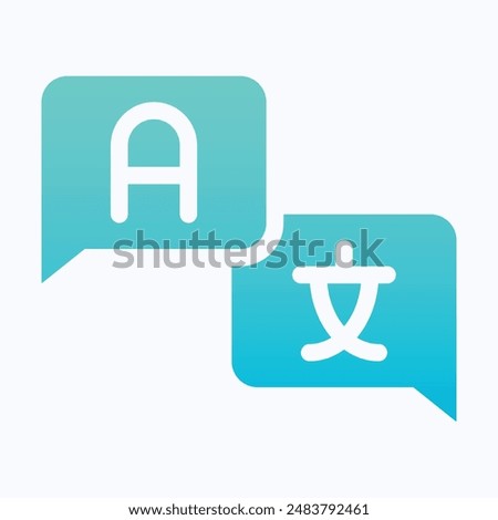 Language Translation Icon, Translator, Isolated Gradient Vector Icon.