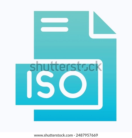 ISO File Format Vector Icon, Isolated Gradient Vector Icon.