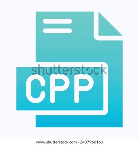 CPP File Format Vector Icon, Isolated Gradient Vector Icon.