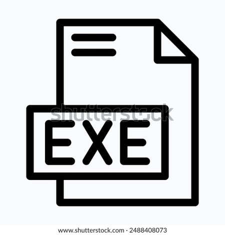 EXE File Format Vector Icon, Isolated Lineal Vector Icon.