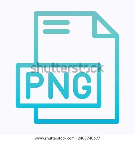 PNG File Format Vector Icon, Isolated Lineal Gradient Vector Icon.