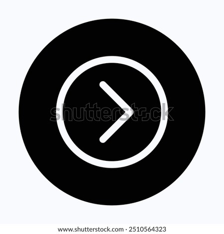 Right Arrow Icon Symbol. Right Arrow Icon Vector. Right Chevron, User Interface, User Experience, 