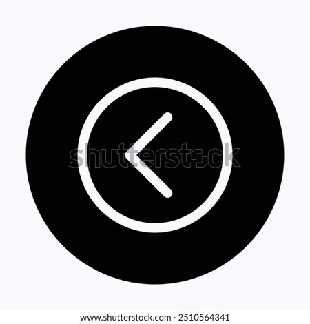 Left Arrow Icon Symbol. Left Arrow Icon Vector. Left Chevron, User Interface, User Experience, 