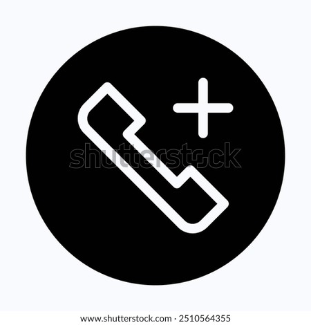 Telephone Vector Icon, Phone Call, Add Call Vector Icon, User Interface, User Experience, 