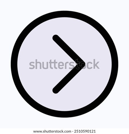 Right Arrow Icon Symbol. Right Arrow Icon Vector. Right Chevron, User Interface, User Experience, Isolated Lineal Color Vector Icon.