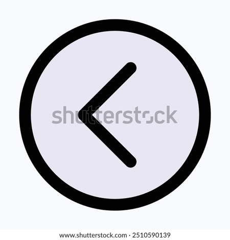 Left Arrow Icon Symbol. Left Arrow Icon Vector. Left Chevron, User Interface, User Experience, Isolated Lineal Color Vector Icon.