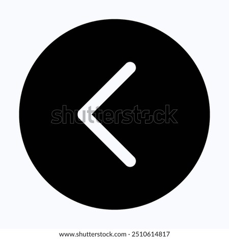 Left Arrow Icon Symbol. Left Arrow Icon Vector. Left Chevron, User Interface, User Experience, Isolated Silhouette Vector Icon.