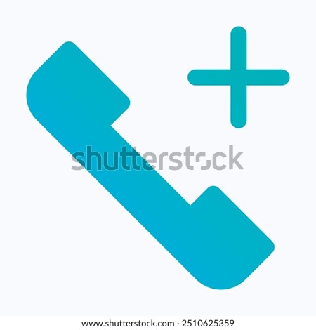 Telephone Vector Icon, Phone Call, Add Call Vector Icon, User Interface, User Experience, Isolated Gradient Vector Icon.