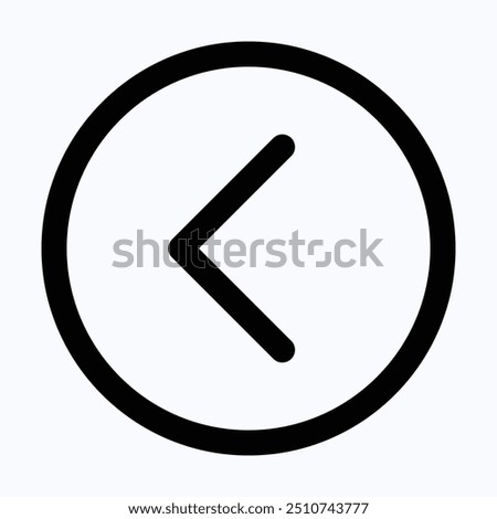 Left Arrow Icon Symbol. Left Arrow Icon Vector. Left Chevron, User Interface, User Experience, Isolated Lineal Vector Icon.