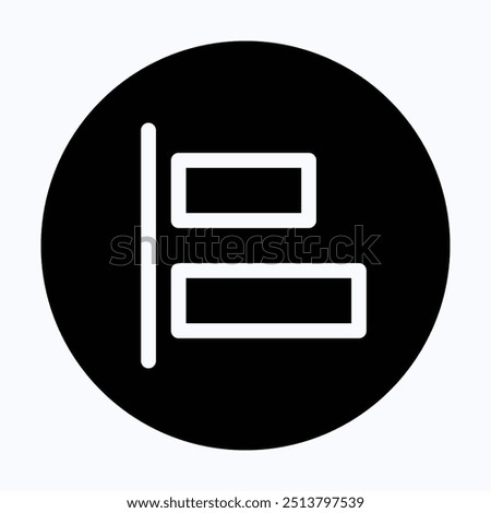 Left Align Tool Sign Icon, Alignment, 