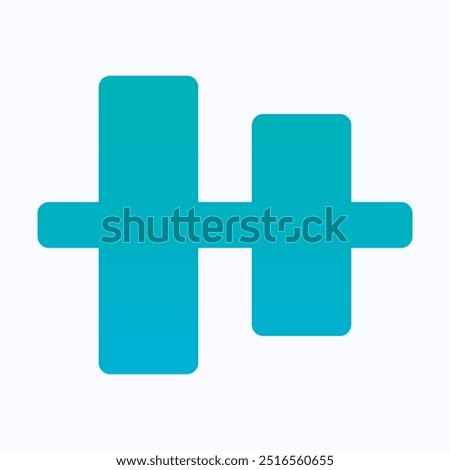 Horizontal Center Align Tool Icon, Alignment, Isolated Gradient Vector Icon.