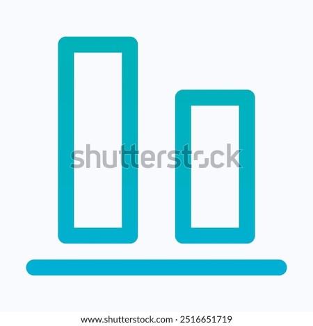 Bottom Align Tool Icon, Alignment, Isolated Lineal Gradient Icon.