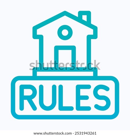 House Rules Icon, Shared Housing Rules Vector Icon, Isolated Lineal Gradient Icon.