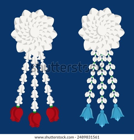 
Jasmine garland vector style , For important days and Mother's Day
