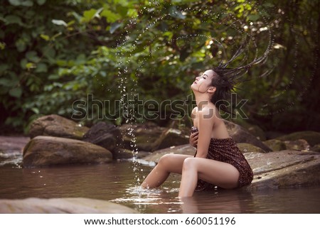 asian woman bathing Virtual boy non nude