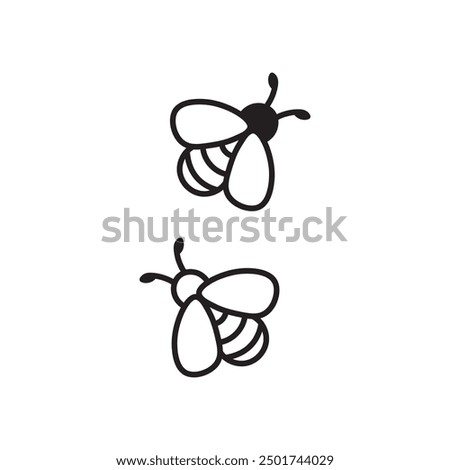 Bee Vector, Bee Vector Black and White, Bee Icon, Bees Insect