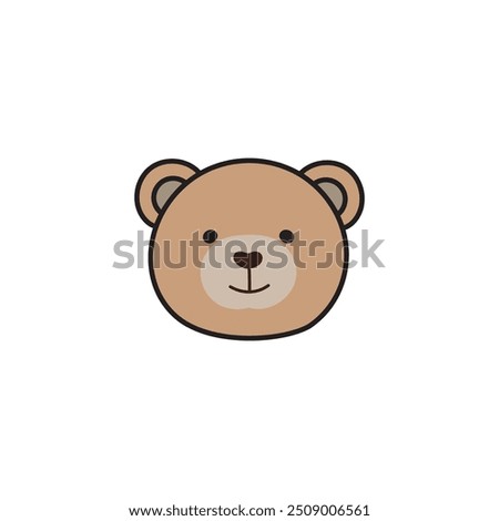 Bear Isolated Vector, Cute Bear Head Vector, Bear Logo Vector Image, Bear face Vector, Bear's Head