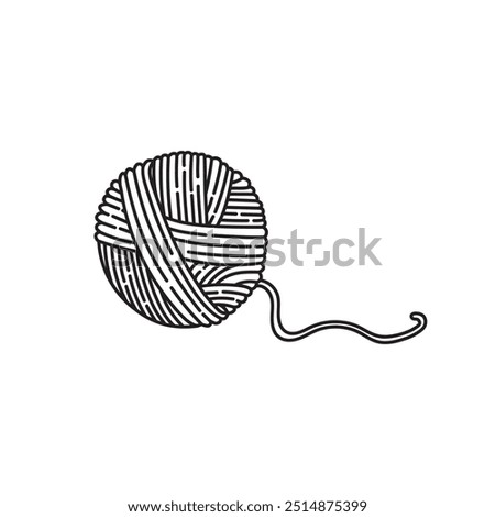 Yarn Ball Vector Image, Wool yarn ball Vector, Knitting Ball Vector.