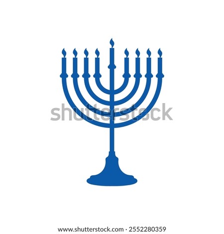 Menorah Vector Image, Menorah Hanukkah Symbol Image, Jewish Candle Menorah Icon Vector Image.