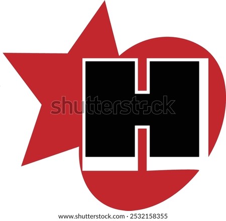 Star H logo design. H logo vectors. H wing logo vectors. Winner H logo templates. 5star icon royalty free download 