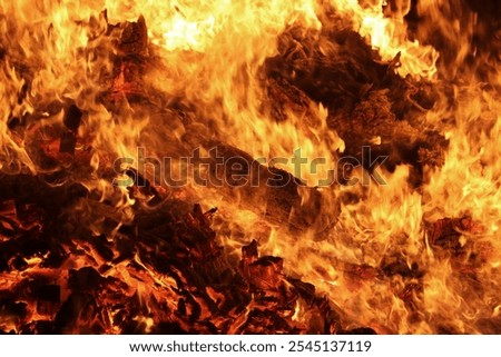 Similar – Image, Stock Photo Strongly burning wood at night