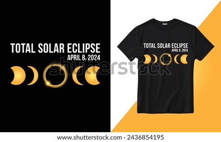 Vector Total Solar Eclipse April 8, 2024