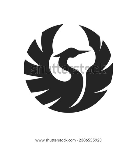 Heron logo template Isolated. Brand Identity. Icon Abstract Vector graphic