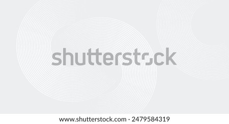 Abstract white glowing geometric lines on gray background. Modern shiny blue circle lines pattern. Futuristic technology concept. Suit for cover, poster, banner, brochure, header, website vector