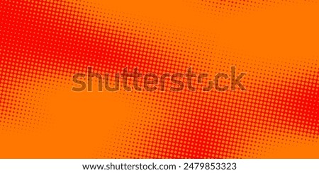 Dots halftone orange color pattern gradient texture with technology digital background. Dots pop art comics with summer background.