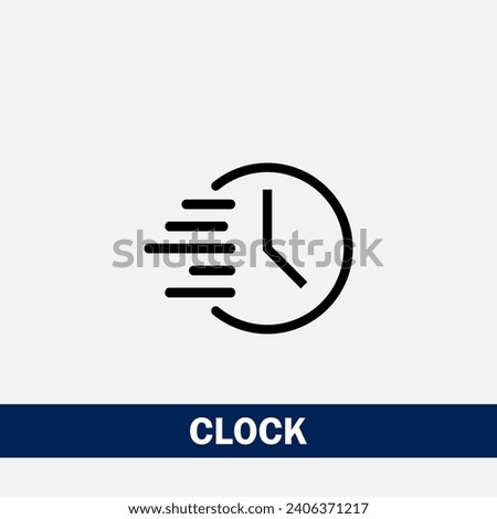 icon clock, time, stopwatch, elements for design with simple outline icon styles