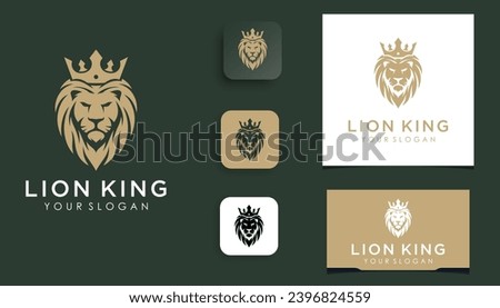 Elegant King Lion With Stylish Graphic Design And Name Card Inspiration Luxury Design Logo