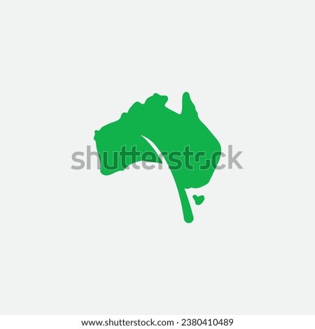 Australia green logo design illustration vector template