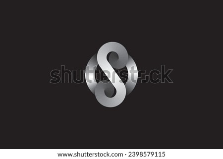 S infinity technology logo design vector template