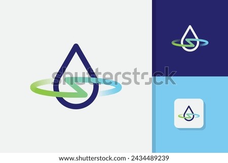 water energy logo design vector template