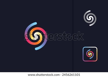 abstract circle spin logo design vector template