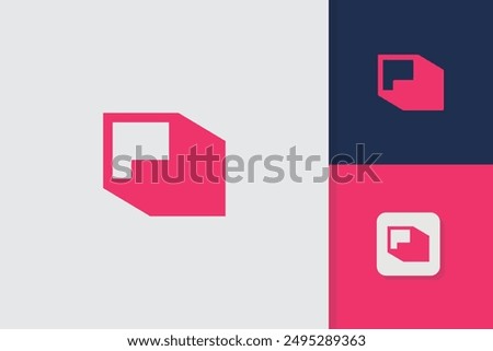 letter p block logo design vector template