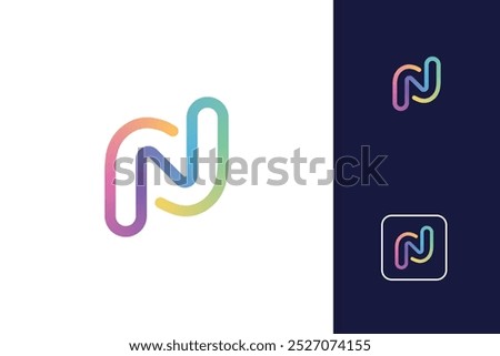 abstract colorful letter n logo design vector template