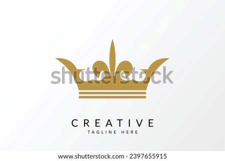 Golden crown logo icon vector illustration.